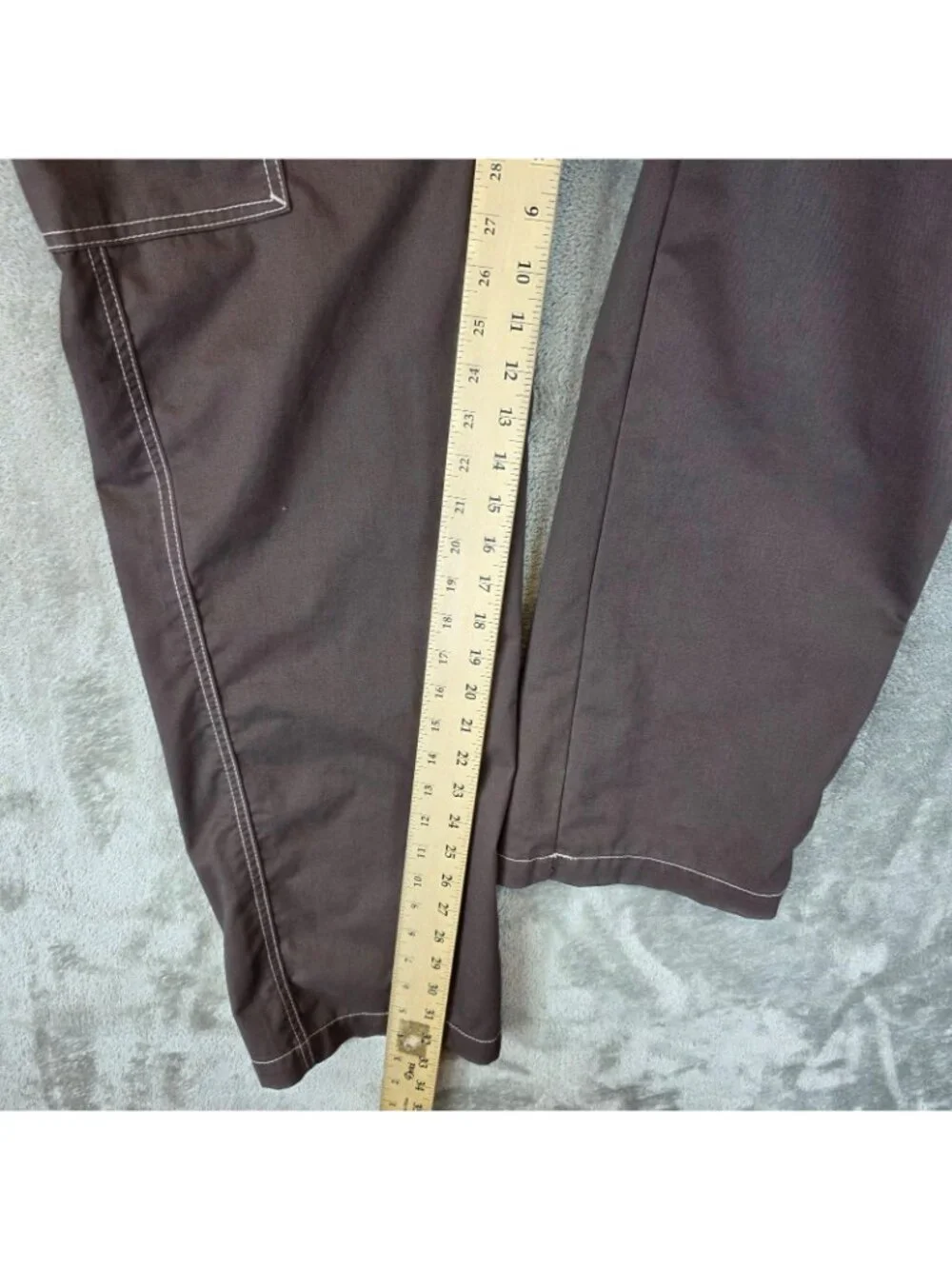 True Religion Cargo Pants Mens 34x32 Brown Contrast Stitching Denim Workwear
